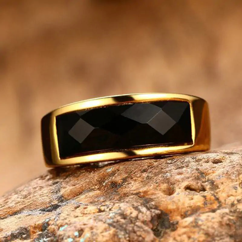 BLACK CARNELIAN STONE RING