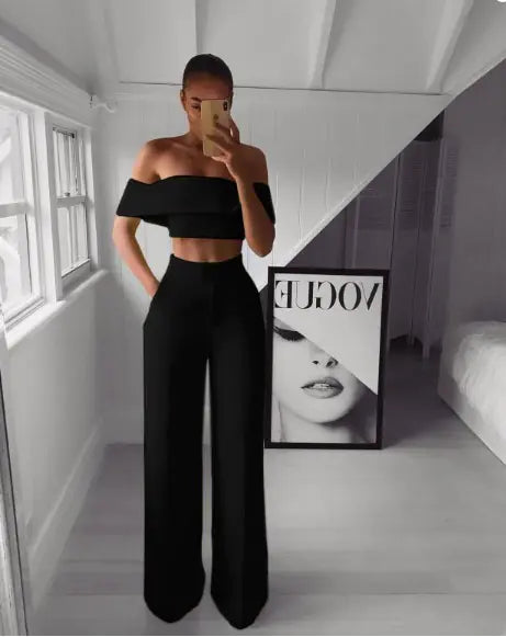 OFF SHOULDER CROPPED CO-ORDS