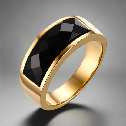 BLACK CARNELIAN STONE RING